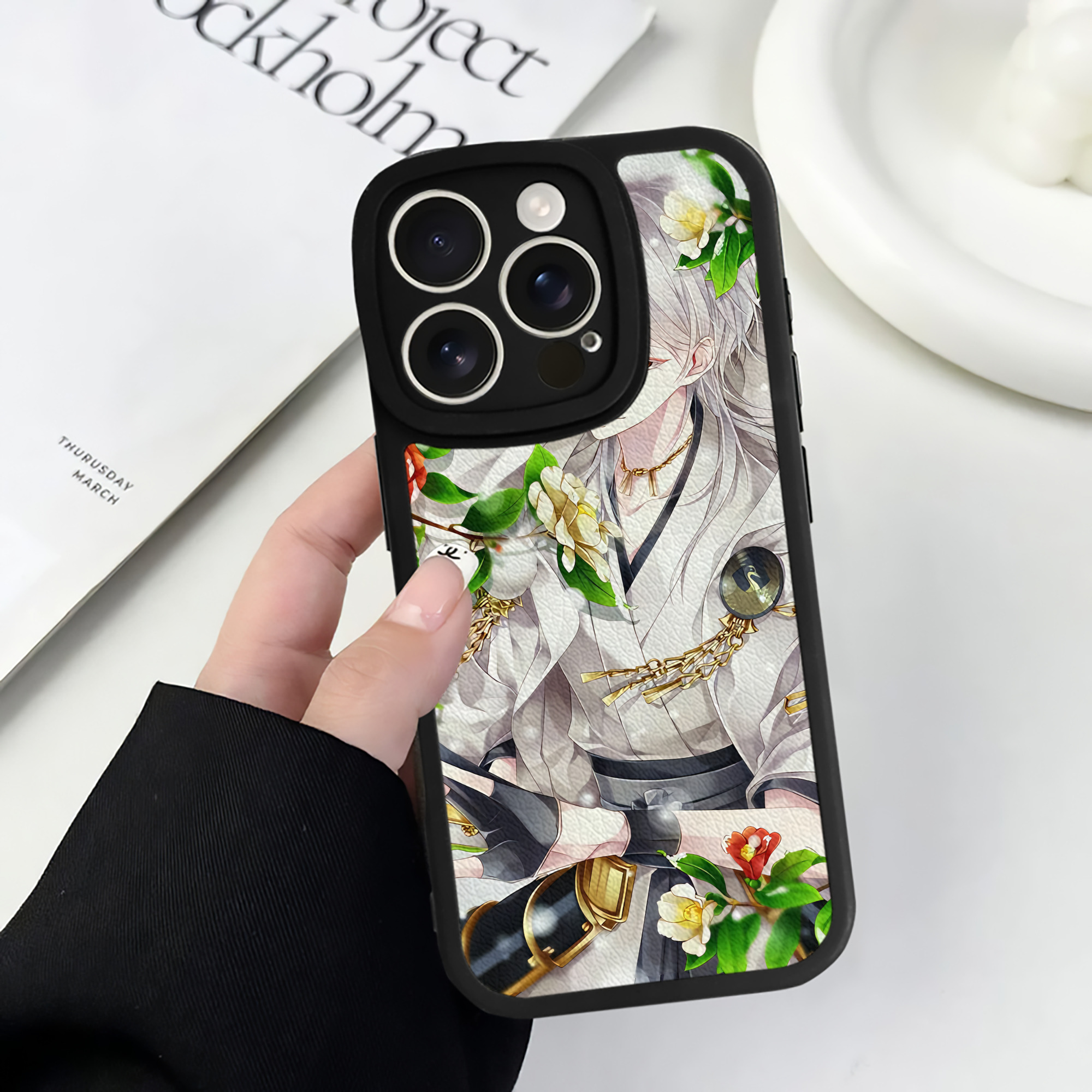 （画像用） 刀剣乱舞 Touken Ranbu 【iPhone 16シリーズ対応】シリコンスマホケース（レザー調） 材質：シリコン